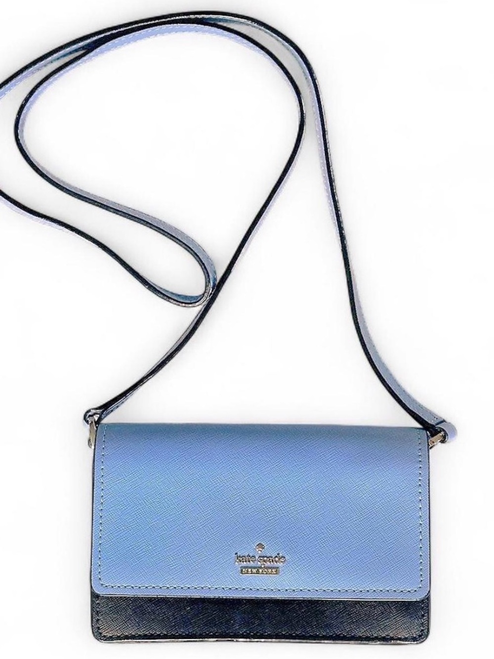 kate spade light blue and black crossbody bag
